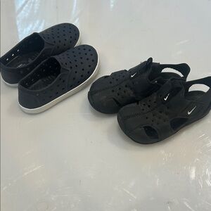 Nike Kids Black Water Shoes Set